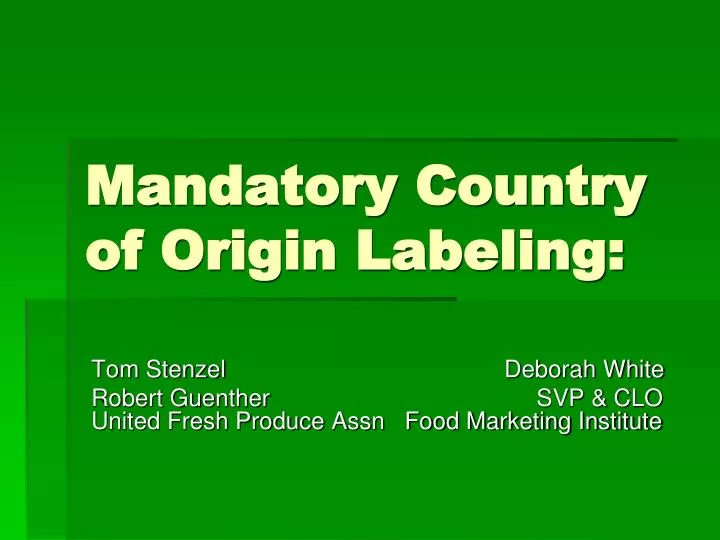 mandatory country of origin labeling