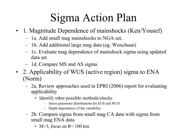 sigma action plan