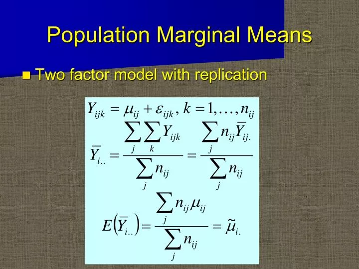 population marginal means