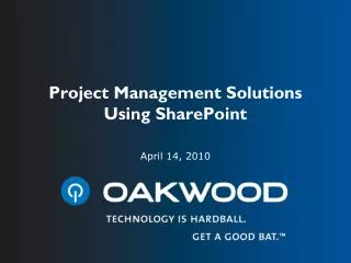 Project Management Solutions Using SharePoint