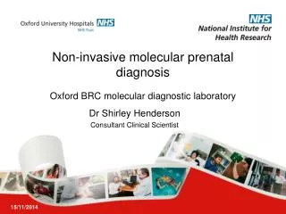 Non-invasive molecular prenatal diagnosis