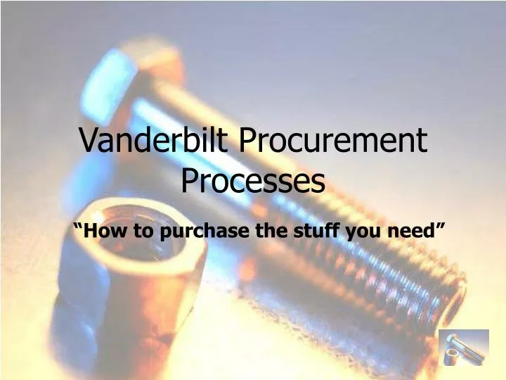 vanderbilt procurement processes