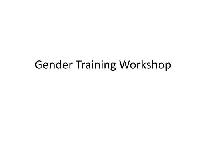 gender training workshop