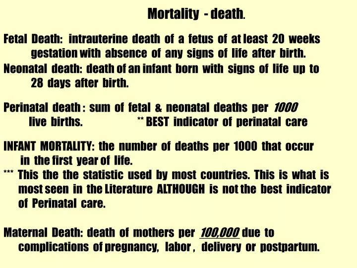 mortality death