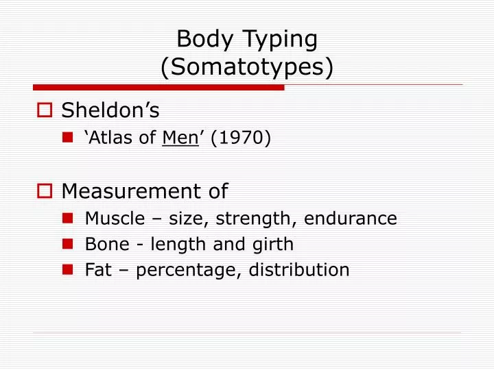 body typing somatotypes
