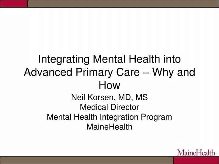 integrating mental health into advanced primary care why and how
