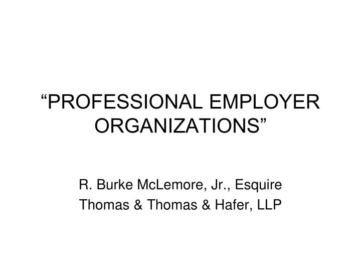 professional employer organizations