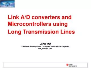 Link A/D converters and Microcontrollers using Long Transmission Lines