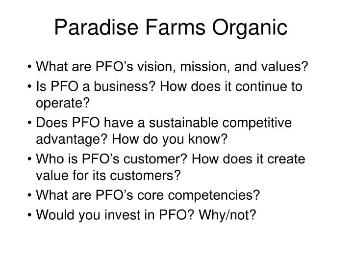 paradise farms organic