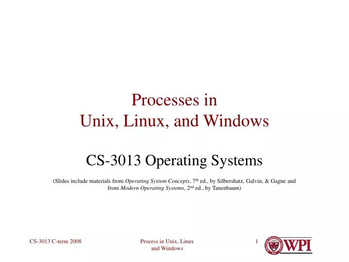 processes in unix linux and windows