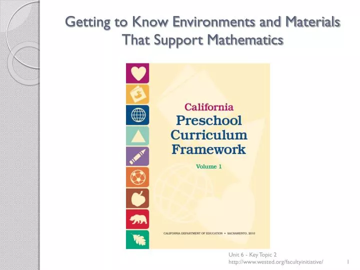 getting to know environments and materials that support mathematics