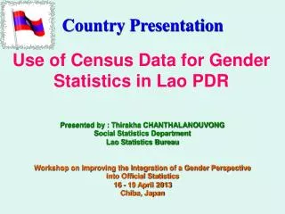Use of Census Data for Gender Statistics in Lao PDR
