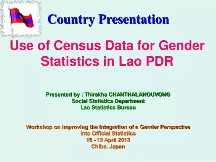 use of census data for gender statistics in lao pdr