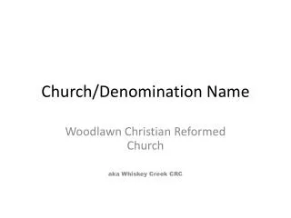 Church/Denomination Name