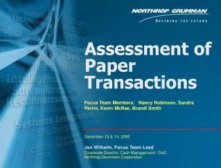 Assessment of Paper Transactions
