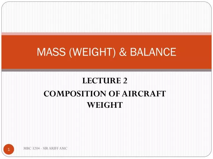 mass weight balance
