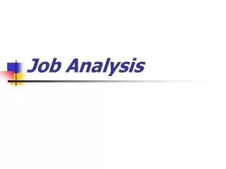 Job Analysis