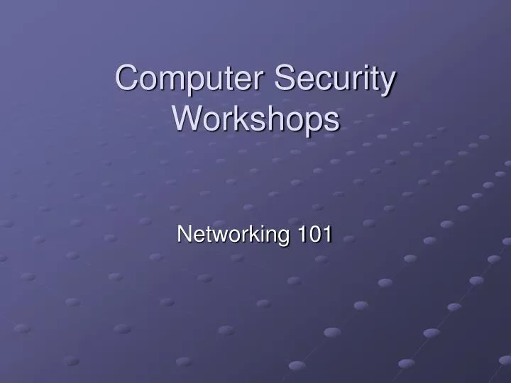 computer security workshops