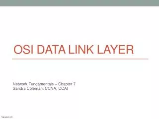 OSI Data Link Layer