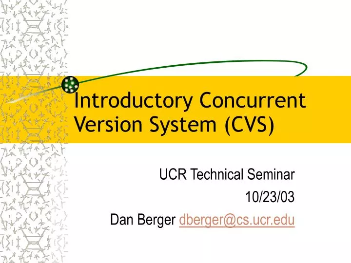 introductory concurrent version system cvs