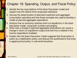Chapter 18: Spending, Output, and Fiscal Policy