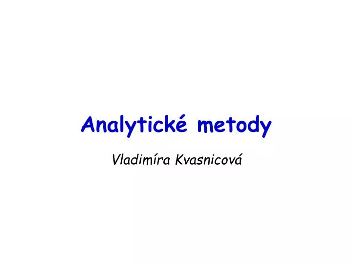 analytick metody