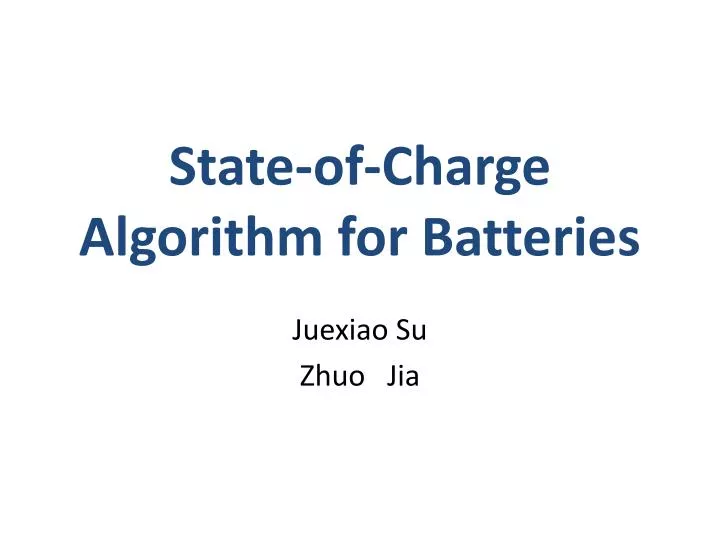 state of charge algorithm for batteries