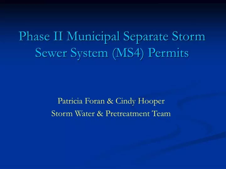 phase ii municipal separate storm sewer system ms4 permits