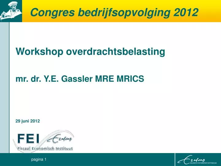 congres bedrijfsopvolging 2012