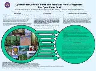 Cyberinfrastructure in Parks and Protected Area Management: