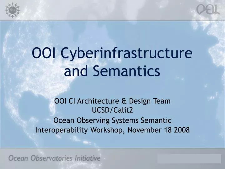 ooi cyberinfrastructure and semantics