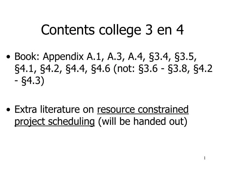 contents college 3 en 4