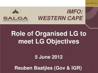 Role of Organised LG to meet LG Objectives