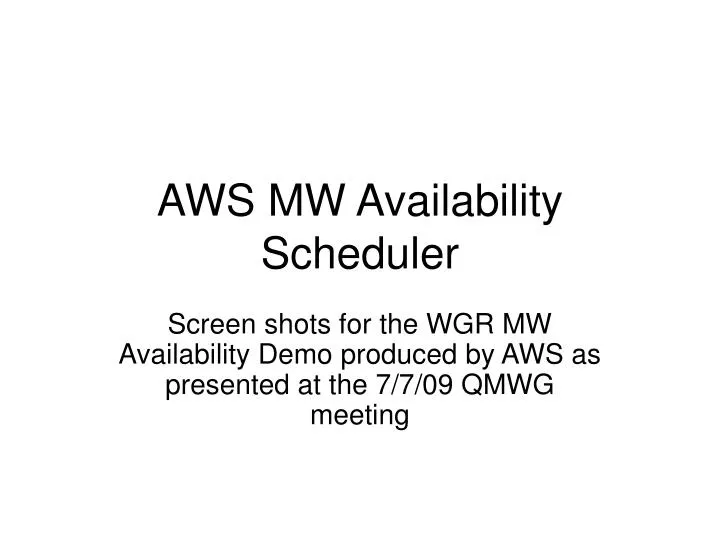 aws mw availability scheduler