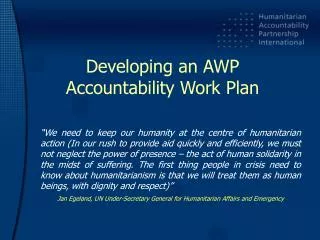 Developing an AWP Accountability Work Plan