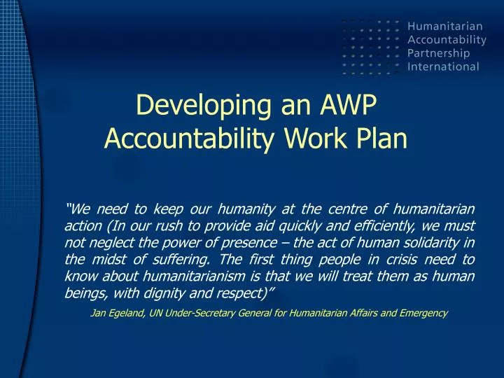 developing an awp accountability work plan