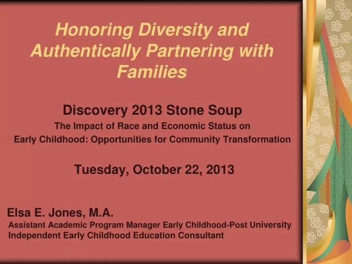 honoring diversity and authentically partnering with families