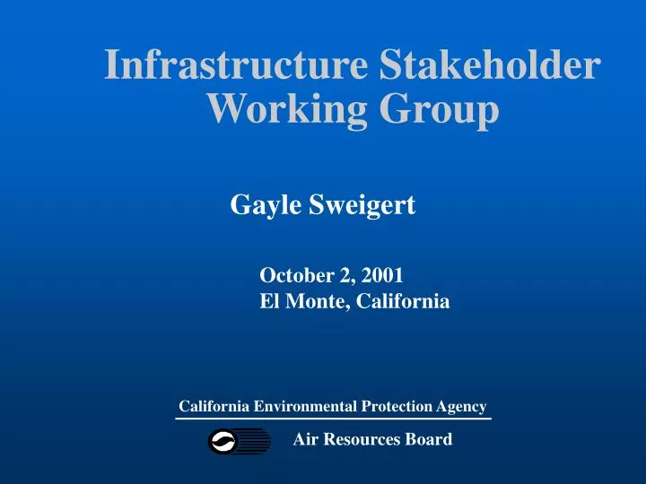 infrastructure stakeholder working group