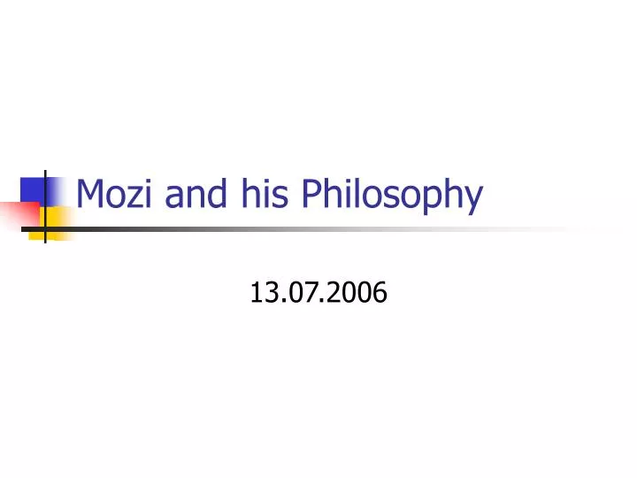 mozi and his philosophy