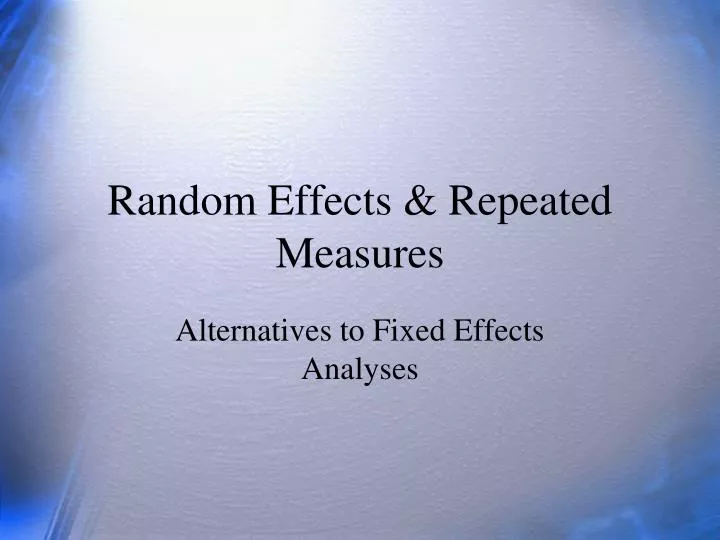 random effects repeated measures