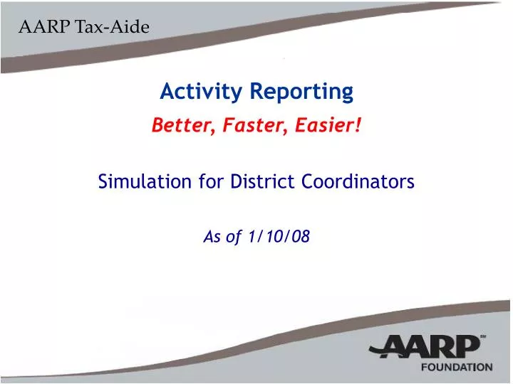 activity reporting