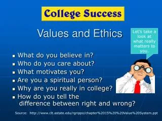 values and ethics