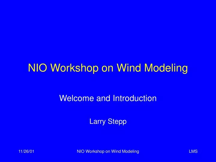nio workshop on wind modeling