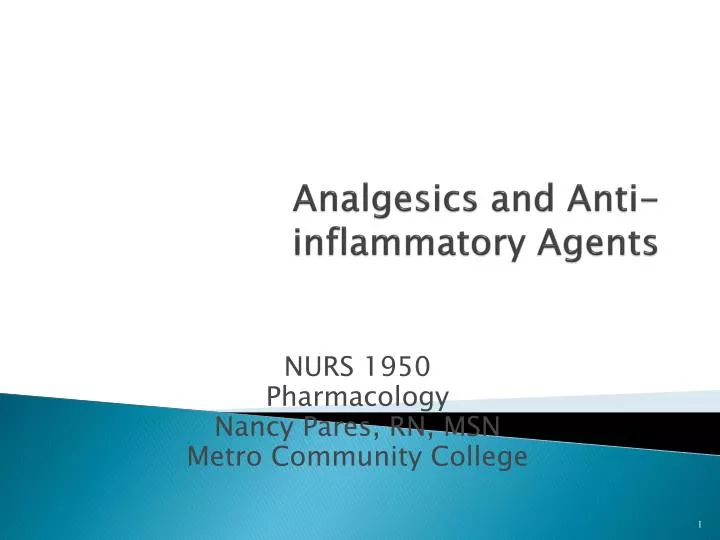 analgesics and anti inflammatory agents