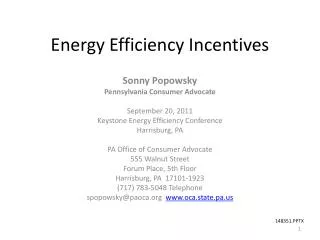 Energy Efficiency Incentives