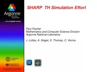 SHARP TH Simulation Effort