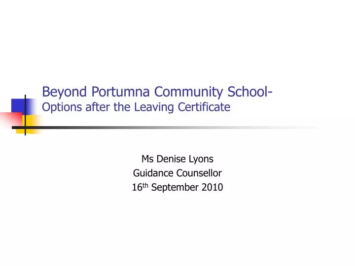 beyond portumna community school options after the leaving certificate