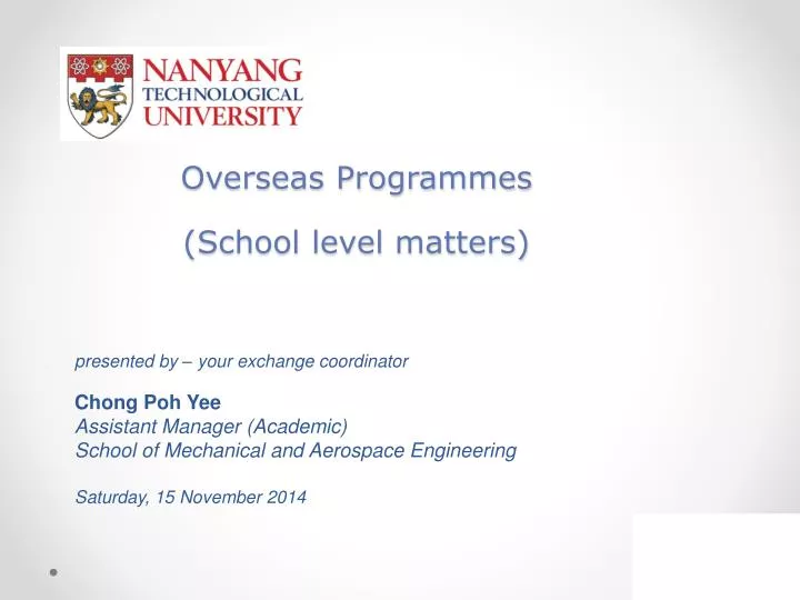 overseas programmes school level matters