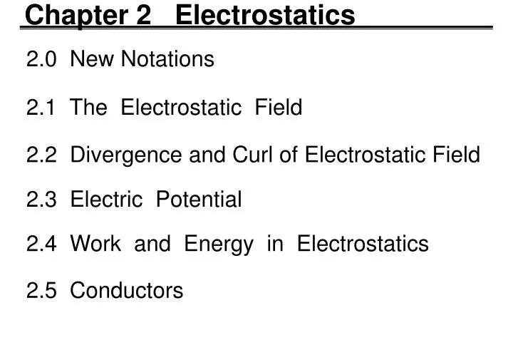 chapter 2 electrostatics