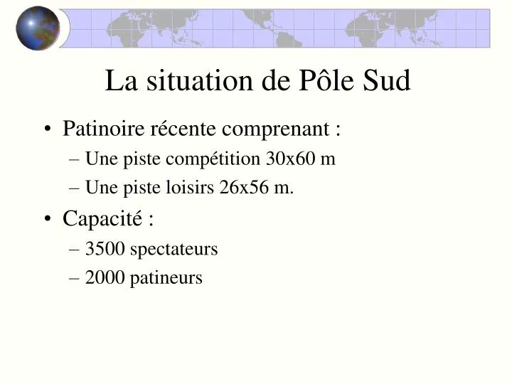 la situation de p le sud